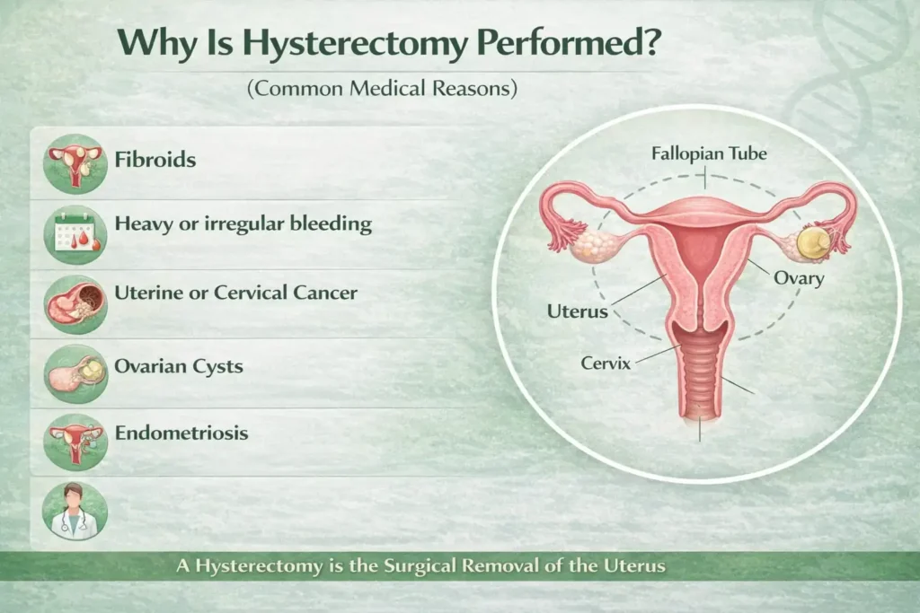 Hysterectomy Meaning in Hindi | हिस्टरेक्टॉमी क्या है, कारण और पूरी जानकारी 3 Hysterectomy क्यों की जाती है?